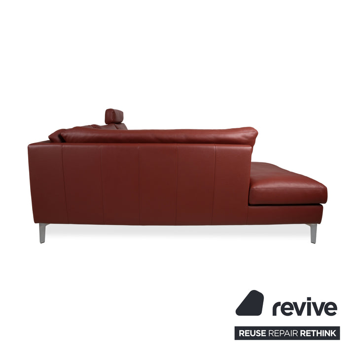 Erpo CL 500 Leder Ecksofa Rot Terracotta Kopfstütze manuelle Funktion Sofa Couch