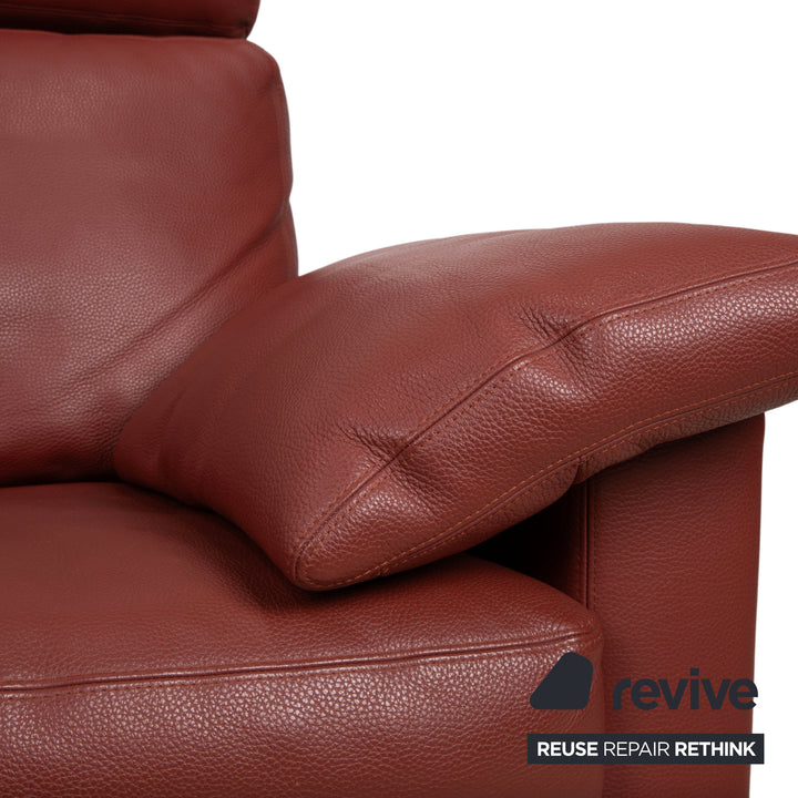 Erpo CL 500 lederen hoekbank rood terracotta hoofdsteun handmatige functie bank bankstel