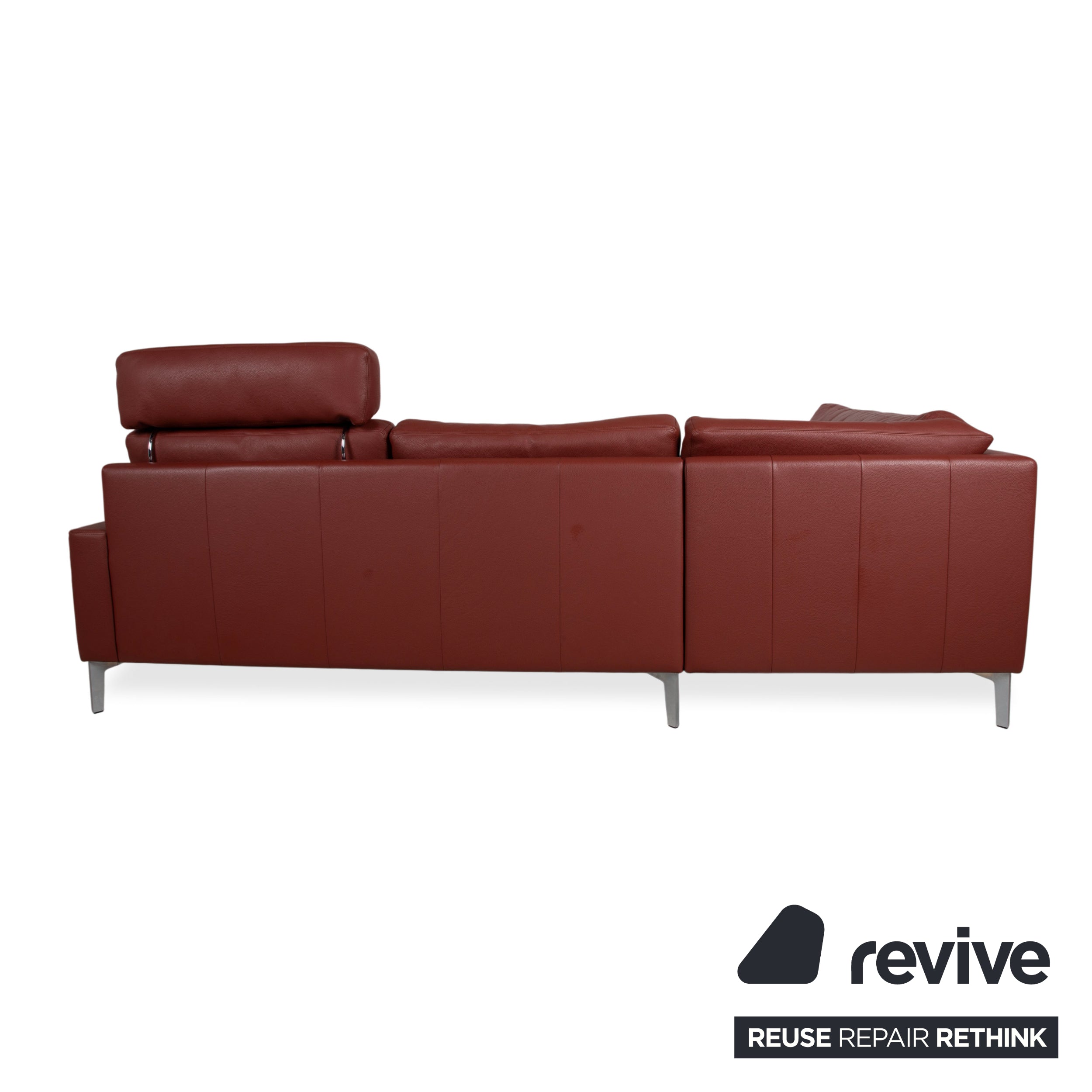 Erpo CL 500 Leder Ecksofa Rot Terracotta Kopfstütze manuelle Funktion Sofa Couch