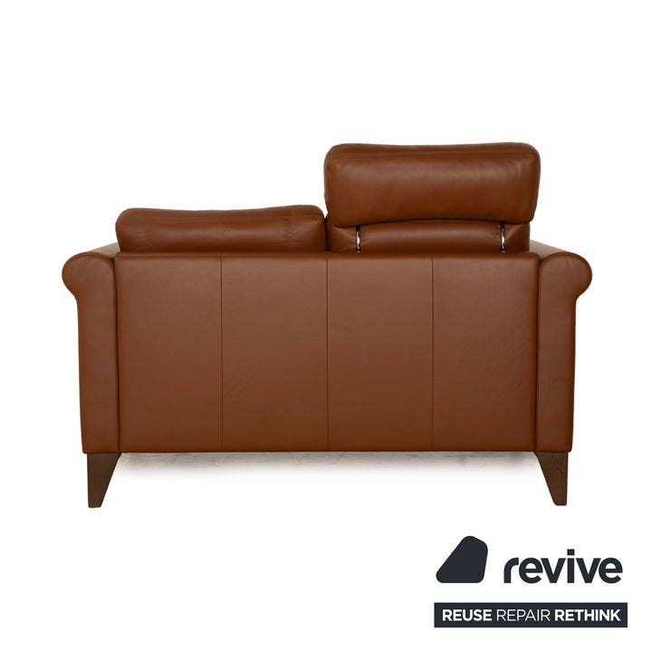 Erpo CL 500 leather sofa set brown including headrest 2x two-seater couch