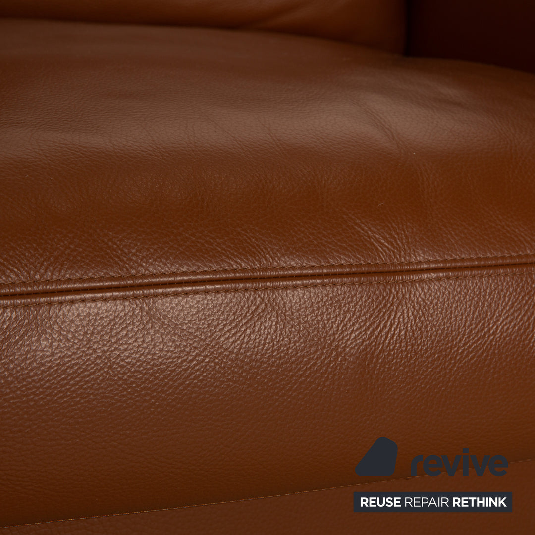Erpo CL 500 Leder Sofa Garnitur Braun inkl. Kopfstütze 2x Zweisitzer Couch
