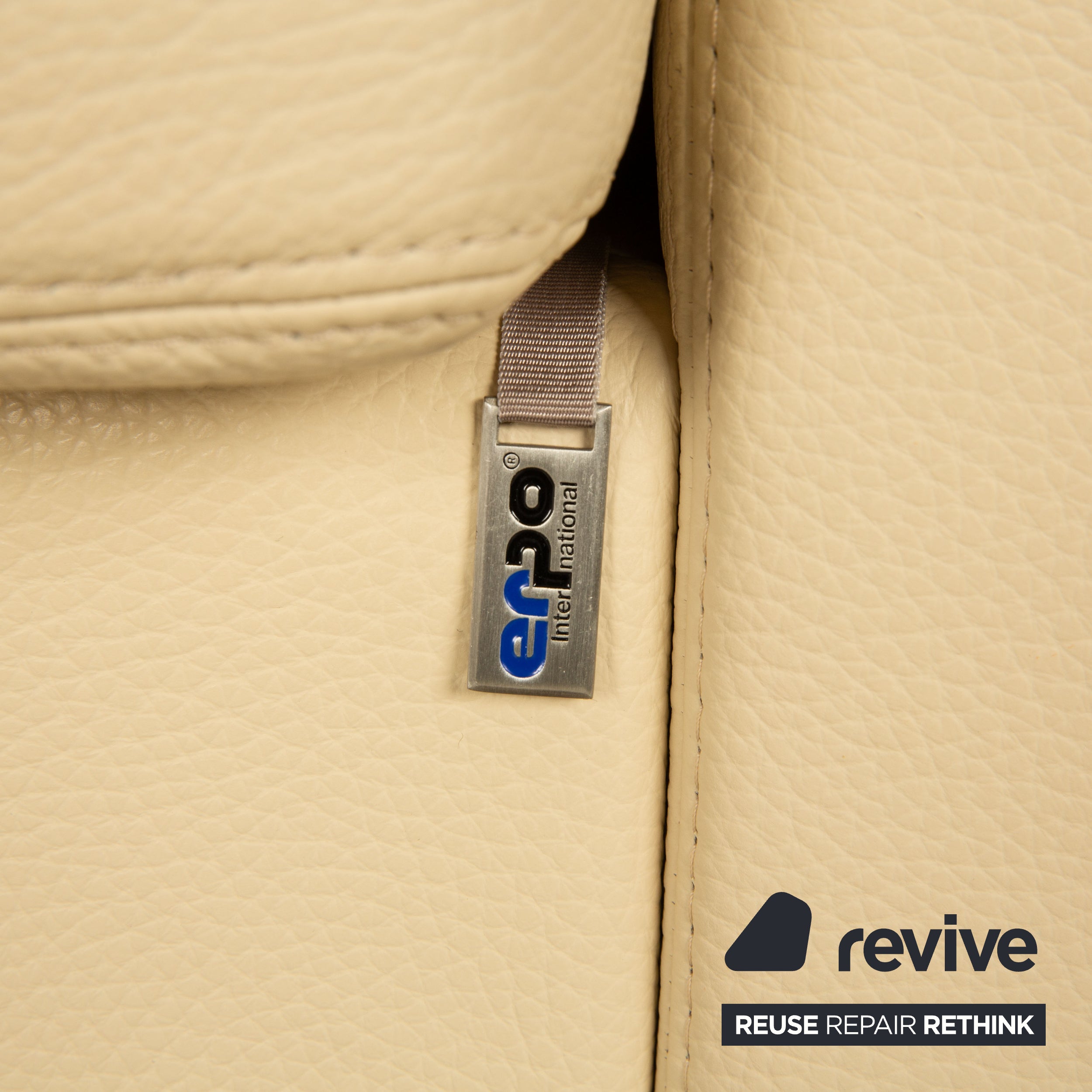 Erpo CL 500 ensemble de canapés en cuir crème canapé d'angle fauteuil canapé