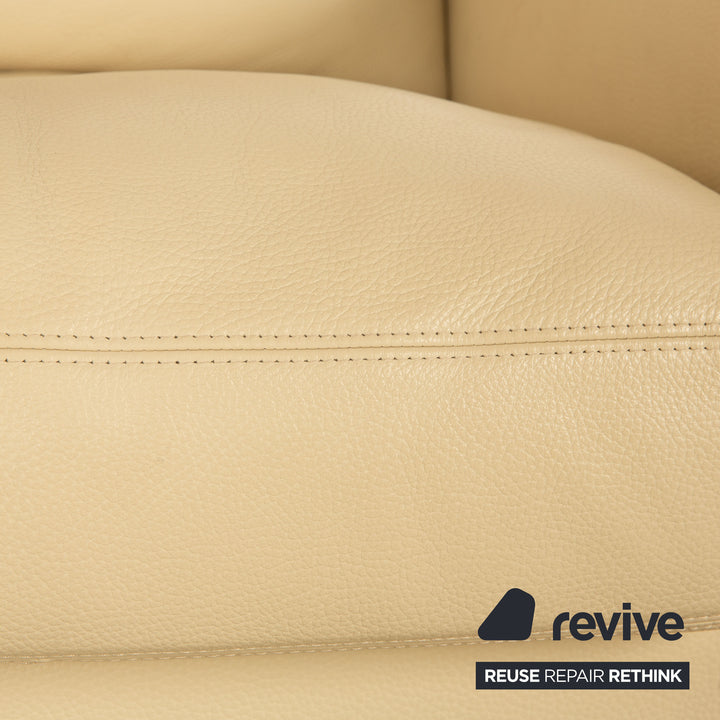 Erpo CL 500 Leder Sofa Garnitur Creme Ecksofa Sessel Couch