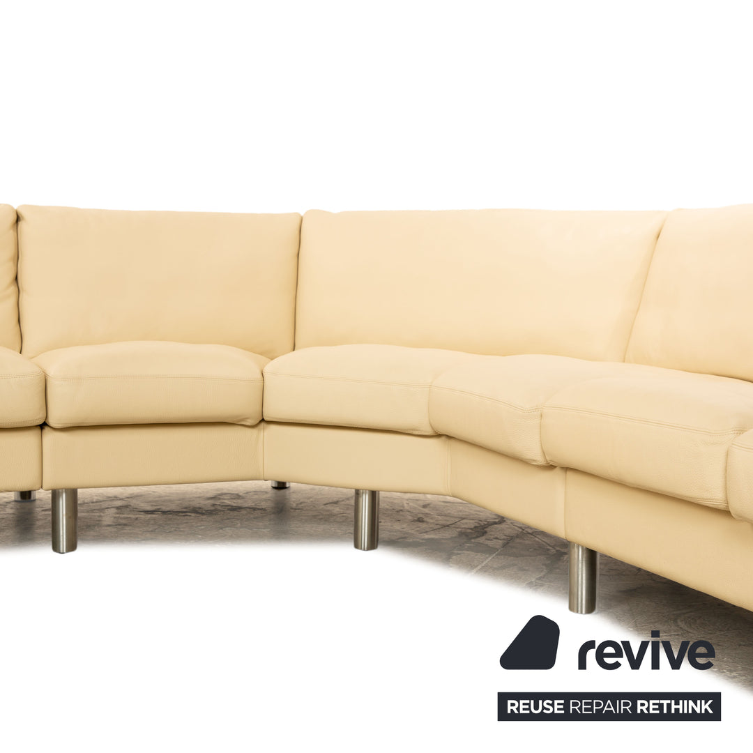 Erpo CL 500 leather sofa set cream corner sofa armchair couch