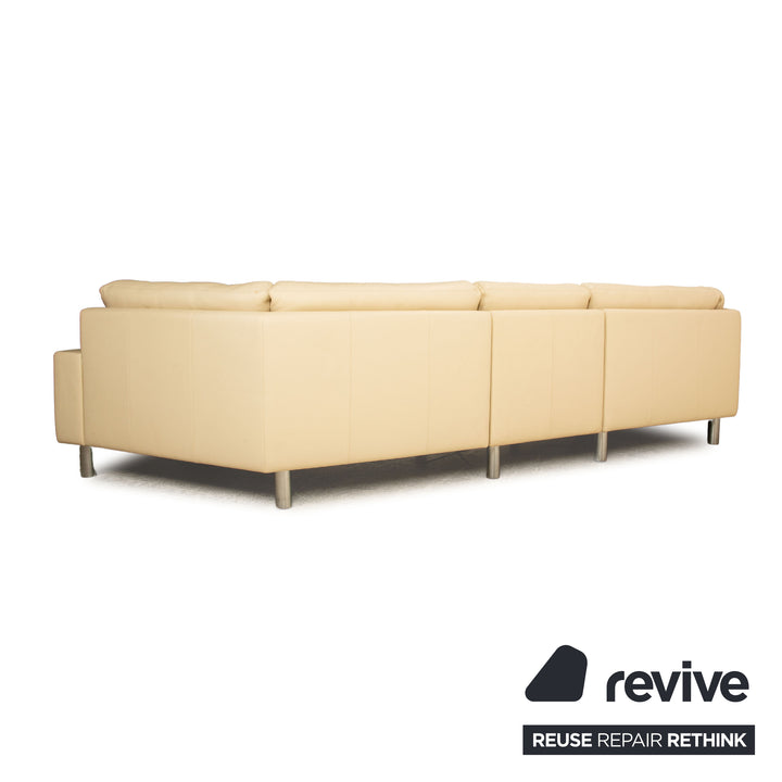 Erpo CL 500 leather sofa set cream corner sofa armchair couch