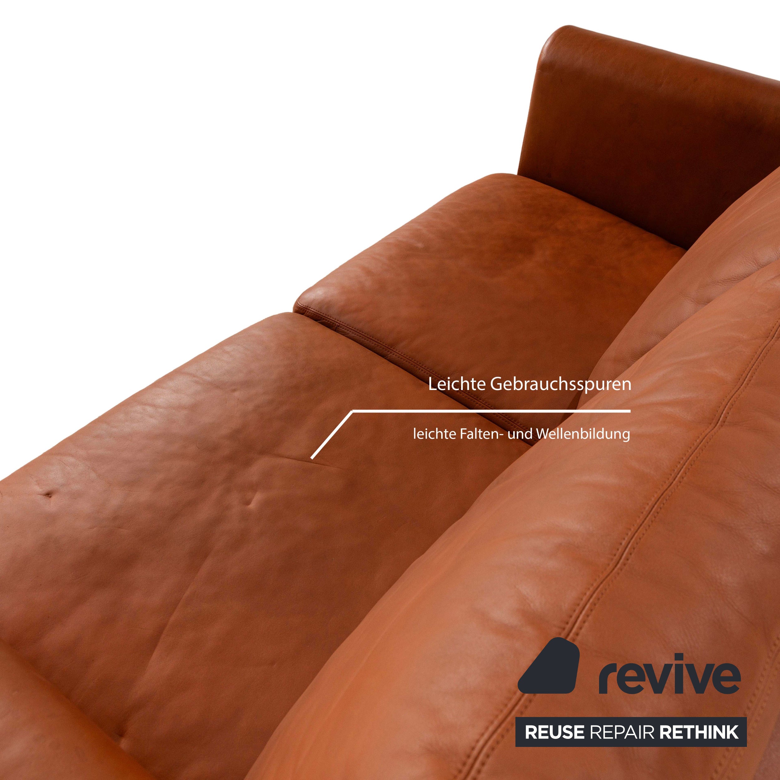 Erpo CL 500 Leather Two-Seater Sofa Couch Brown