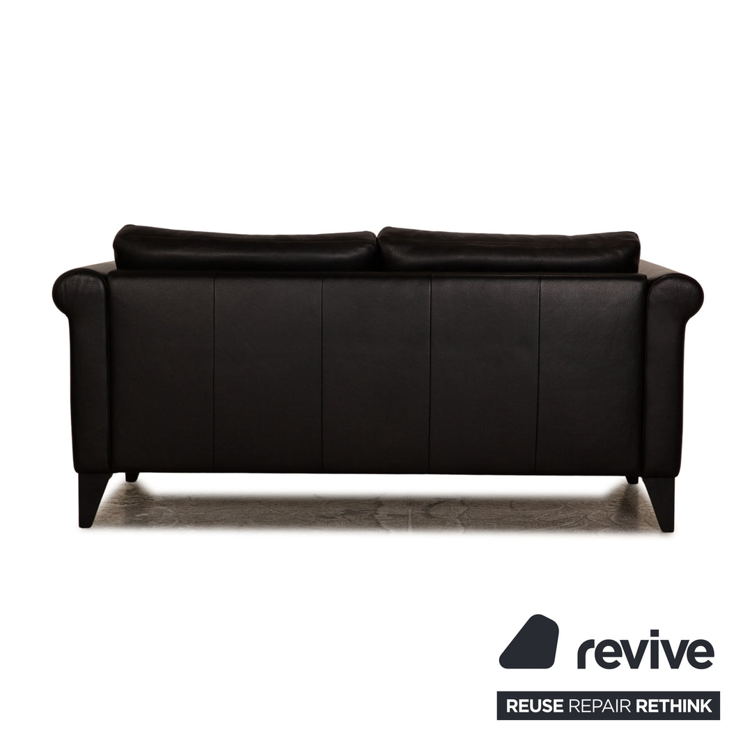 Erpo CL 500 leather two-seater black sofa couch