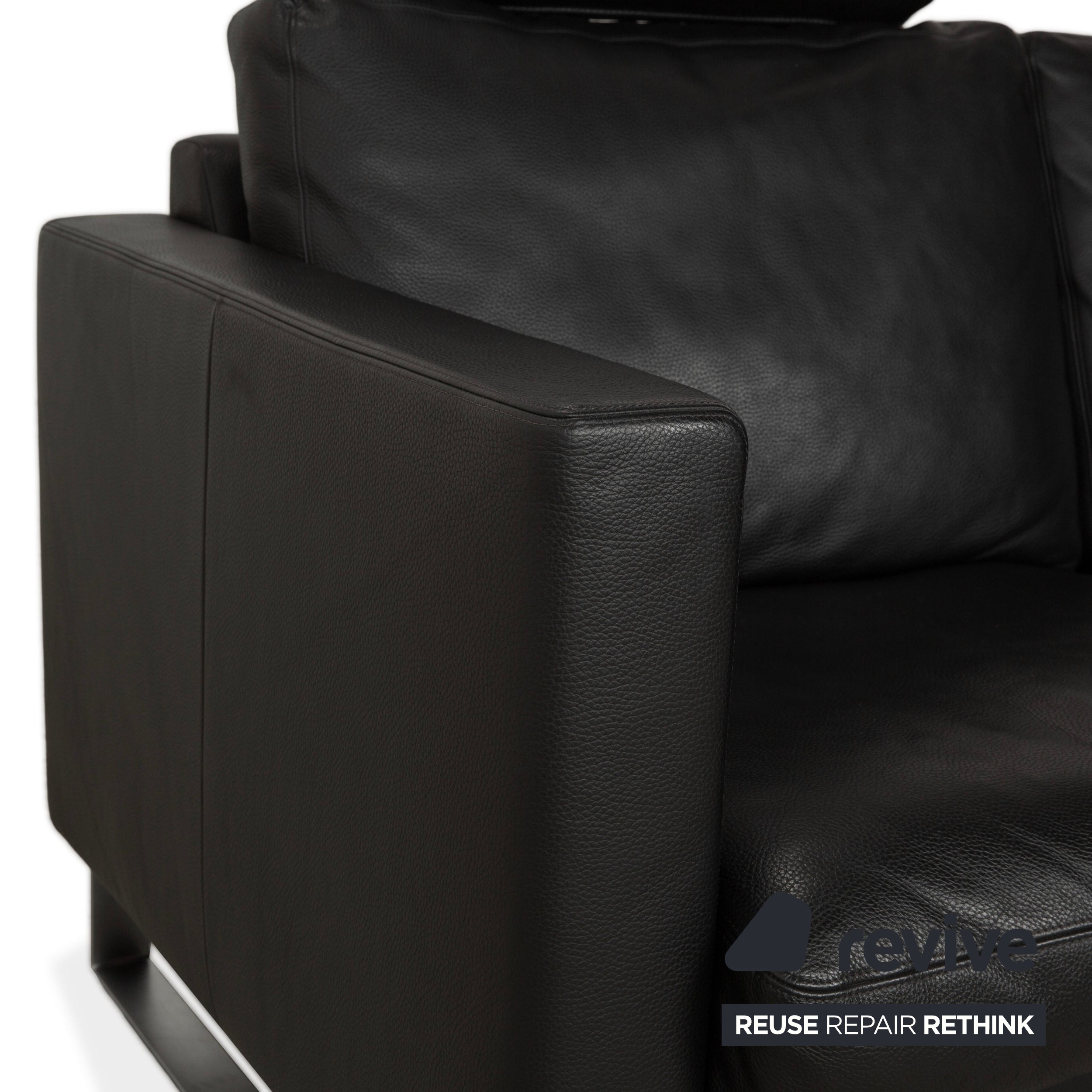 Erpo CL 500 Leder Zweisitzer Schwarz Sofa Couch Kopfstütze manuelle Funktion