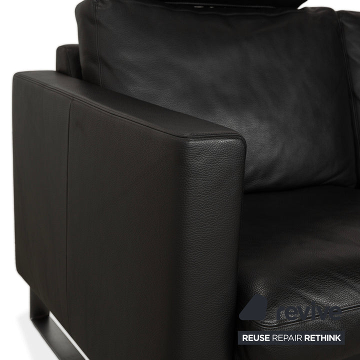 Erpo CL 500 Leder Zweisitzer Schwarz Sofa Couch Kopfstütze manuelle Funktion