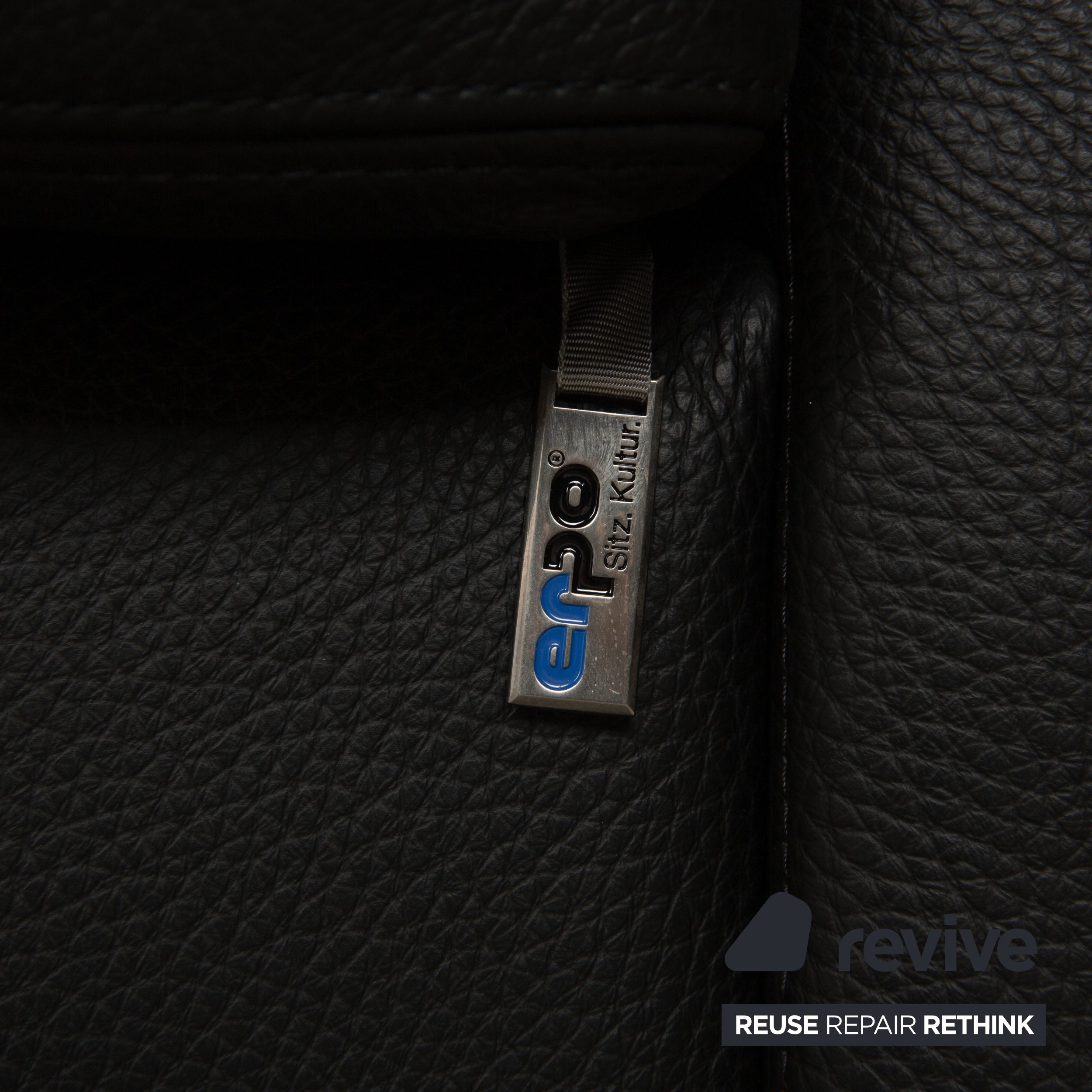 Erpo CL 500 Leder Zweisitzer Schwarz Sofa Couch Kopfstütze manuelle Funktion