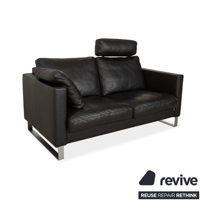 Erpo CL 500 Leder Zweisitzer Schwarz Sofa Couch Kopfstütze manuelle Funktion