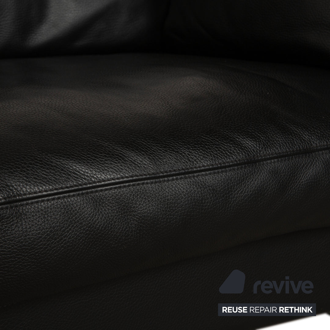 Erpo CL 500 Leder Zweisitzer Schwarz Sofa Couch Kopfstütze manuelle Funktion