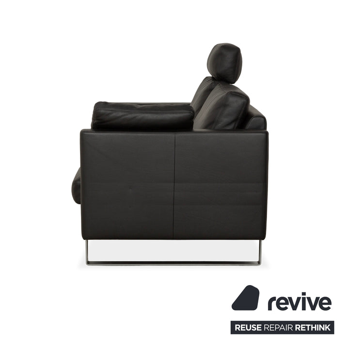 Erpo CL 500 Leder Zweisitzer Schwarz Sofa Couch Kopfstütze manuelle Funktion