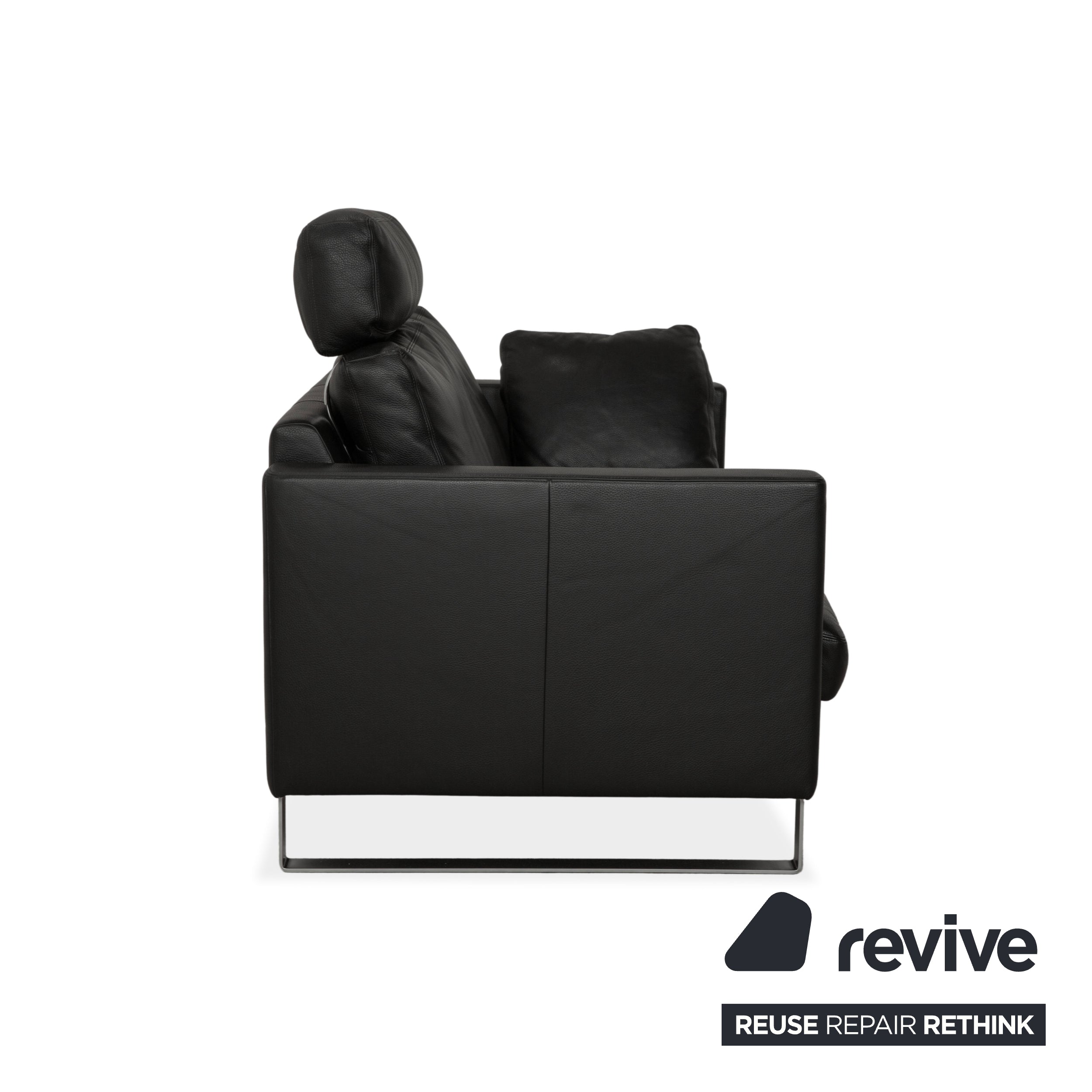Erpo CL 500 Leder Zweisitzer Schwarz Sofa Couch Kopfstütze manuelle Funktion