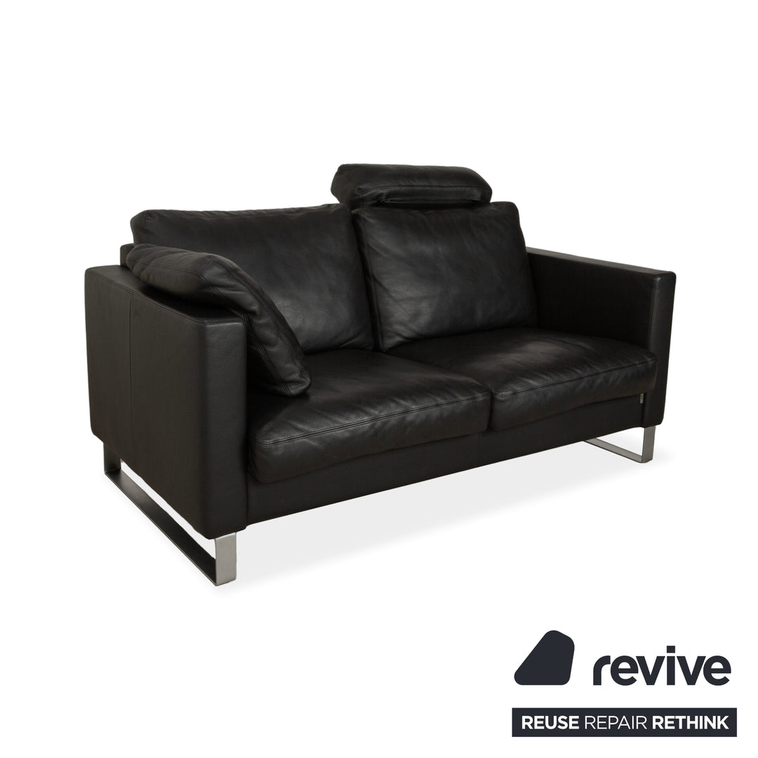 Erpo CL 500 Leder Zweisitzer Schwarz Sofa Couch Kopfstütze manuelle Funktion