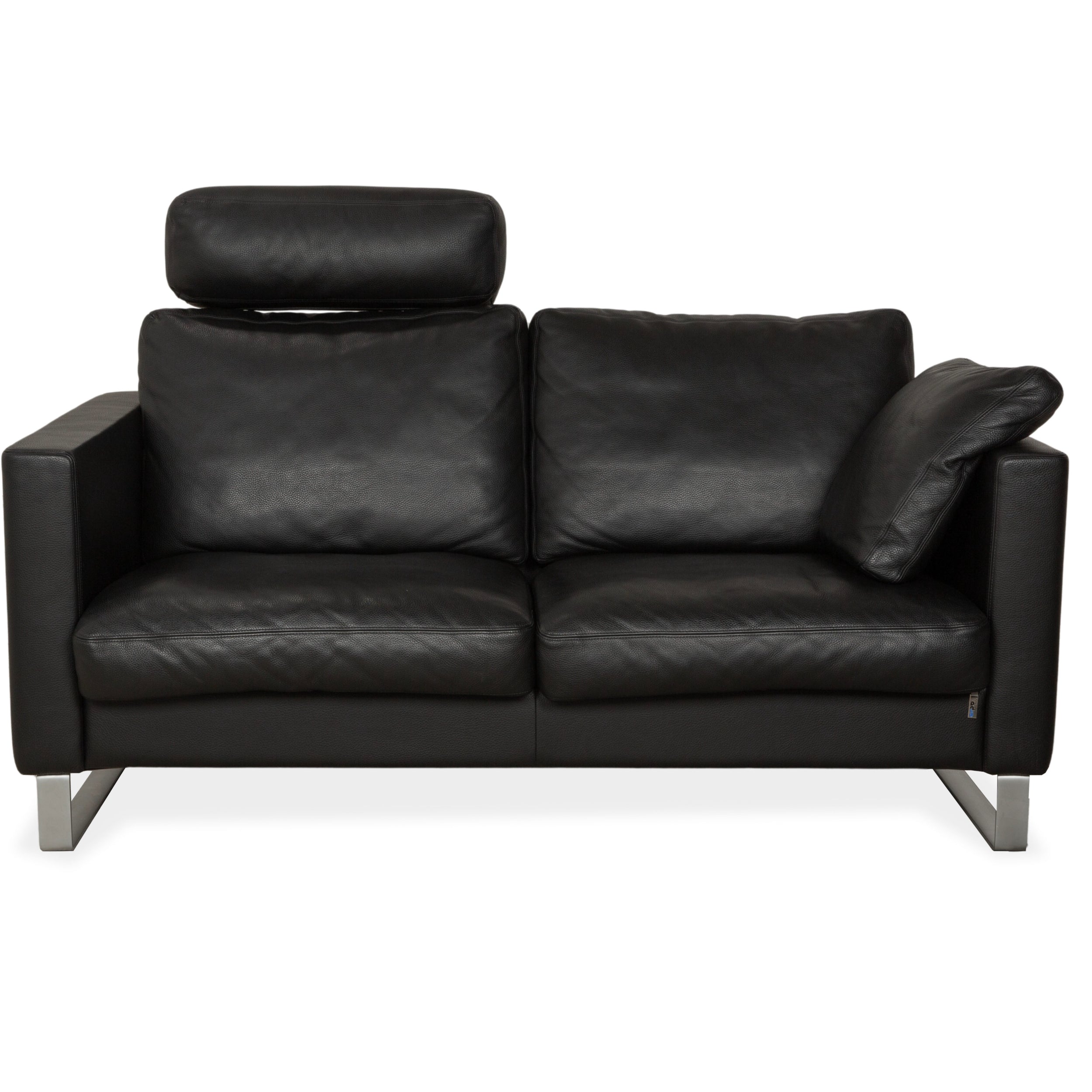 Erpo CL 500 Leder Zweisitzer Schwarz Sofa Couch Kopfstütze manuelle Funktion