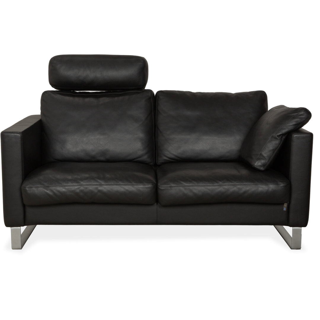 Erpo CL 500 Leder Zweisitzer Schwarz Sofa Couch Kopfstütze manuelle Funktion