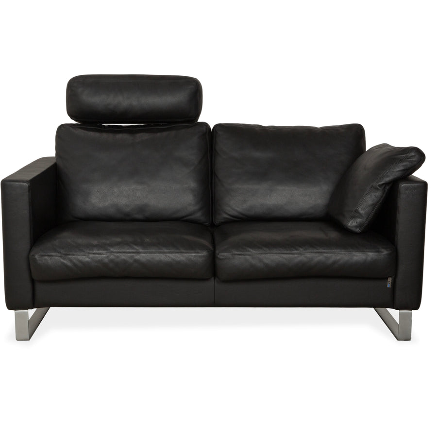Erpo CL 500 Leder Zweisitzer Schwarz Sofa Couch Kopfstütze manuelle Funktion