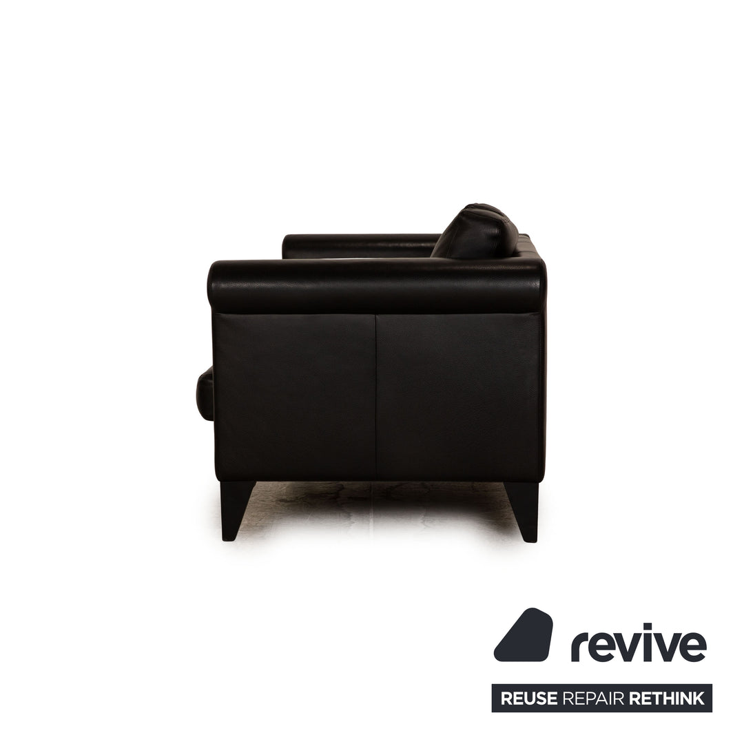 Erpo CL 500 leather two-seater black sofa couch