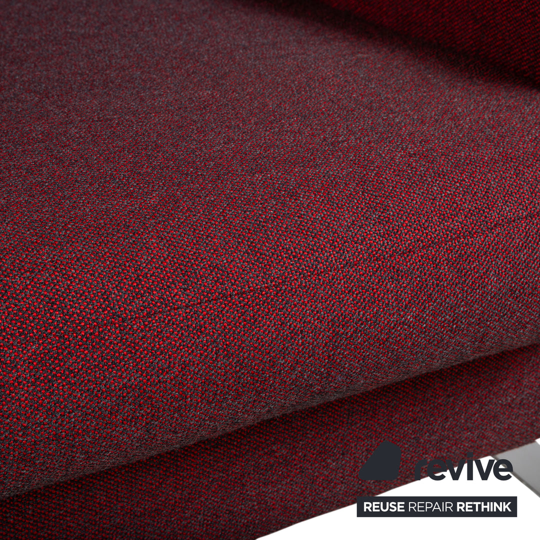 Erpo CL 500 Strukturstoff Zweisitzer Rot Schwarz Sofa Couch