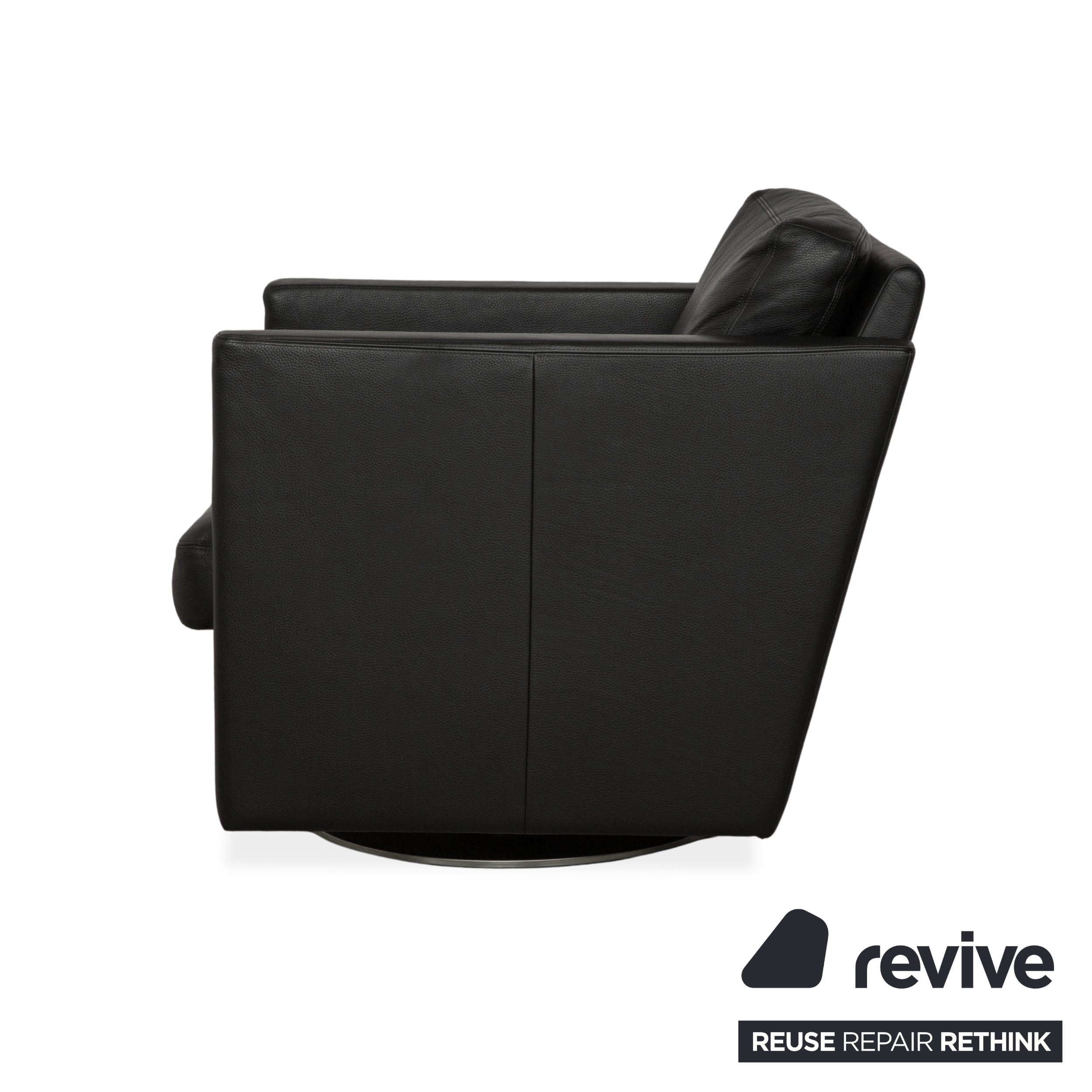 Fauteuil en cuir noir Erpo CL 580, fonction manuelle, fonction pivotante, fonction bascule