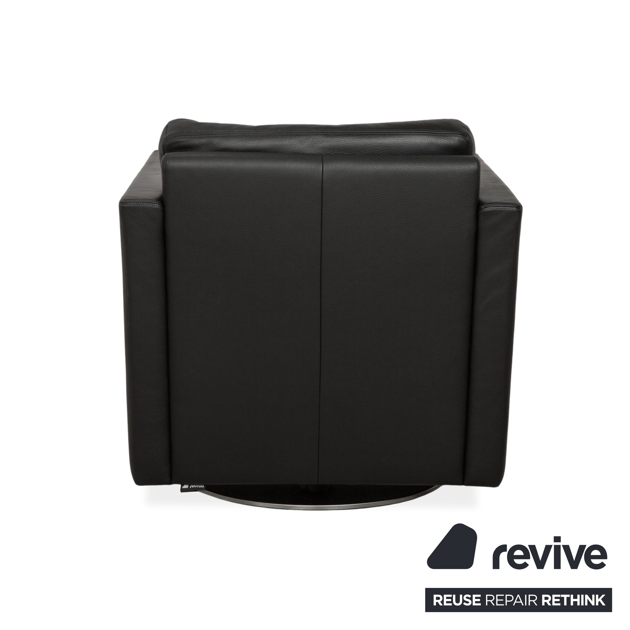Fauteuil en cuir noir Erpo CL 580, fonction manuelle, fonction pivotante, fonction bascule