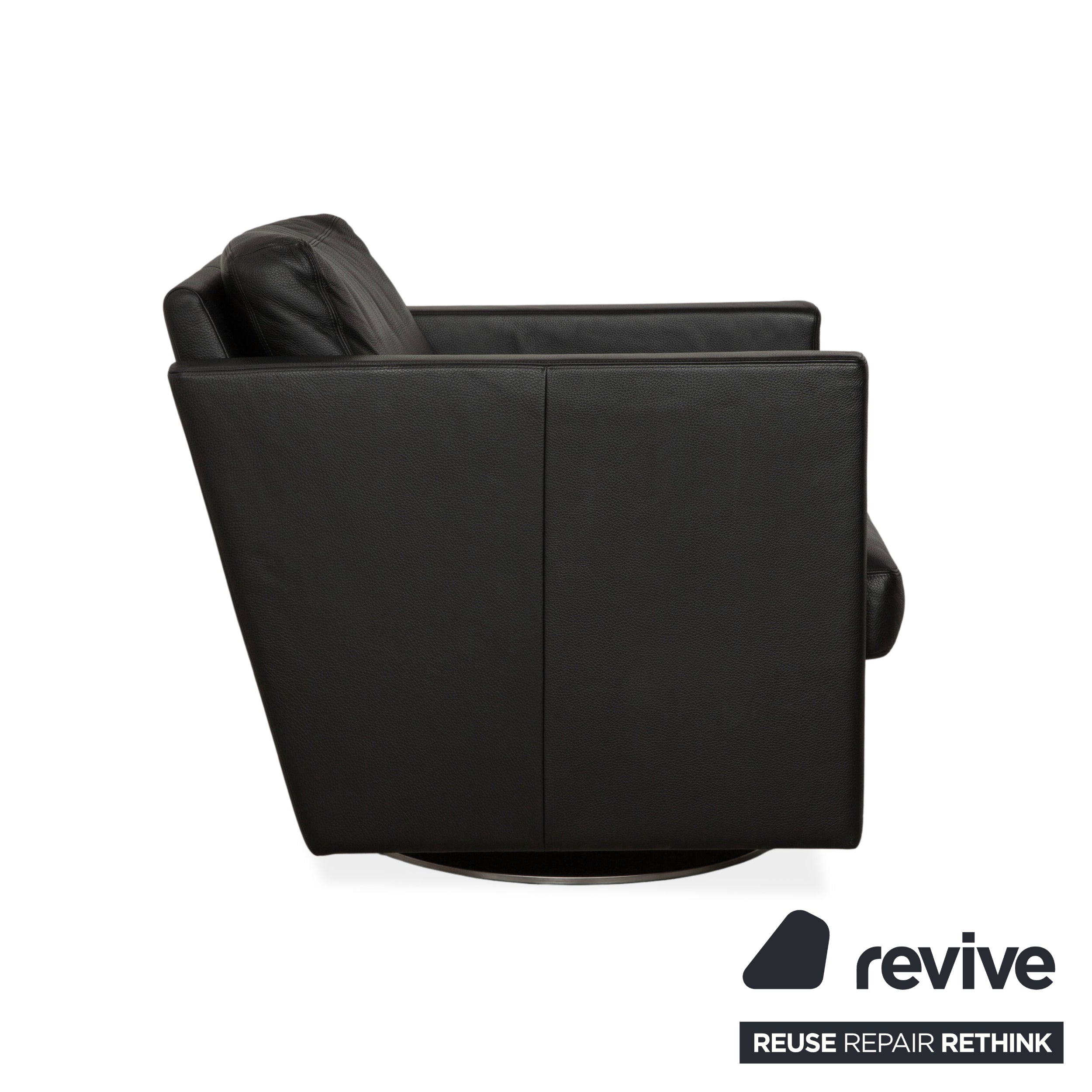Fauteuil en cuir noir Erpo CL 580, fonction manuelle, fonction pivotante, fonction bascule
