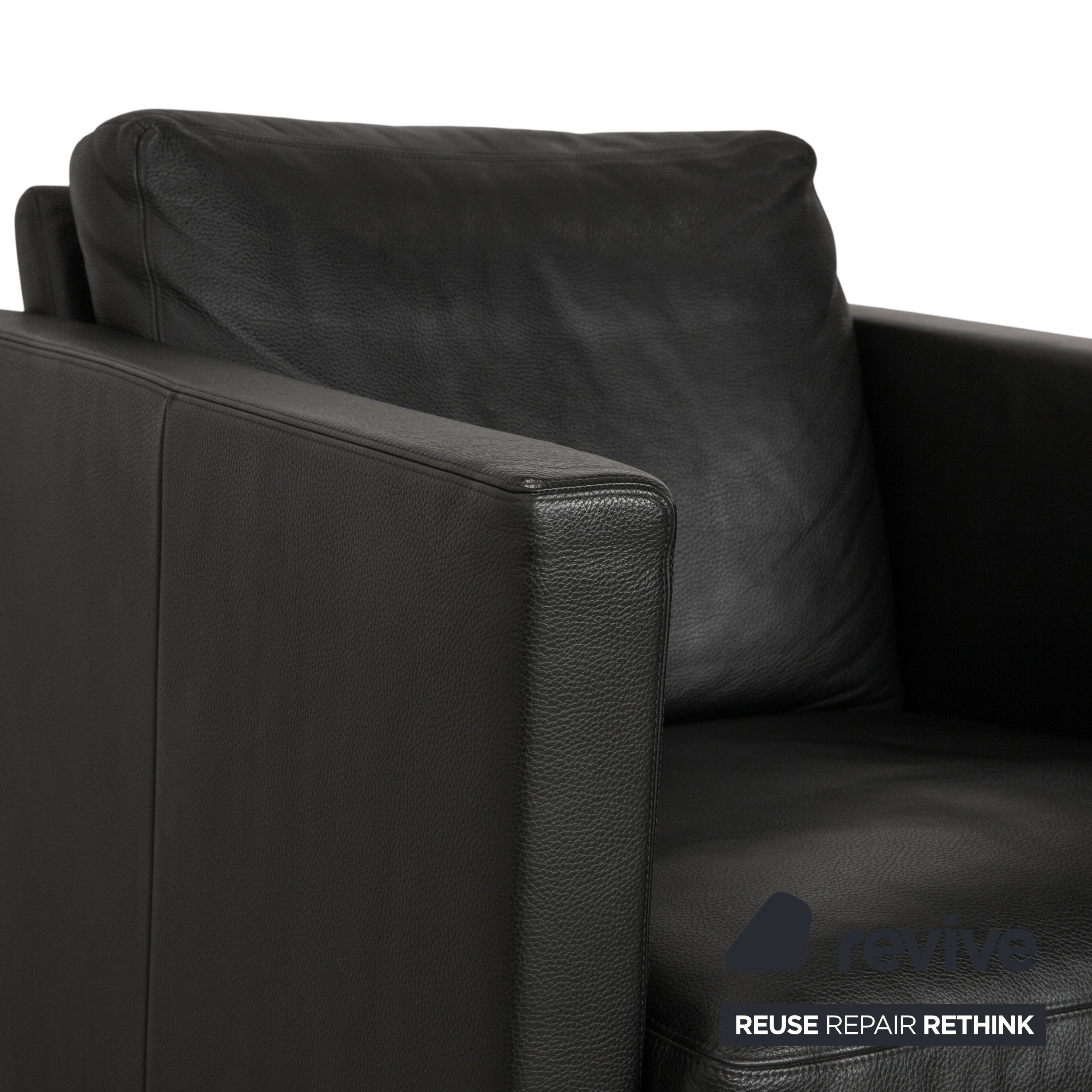 Fauteuil en cuir noir Erpo CL 580, fonction manuelle, fonction pivotante, fonction bascule