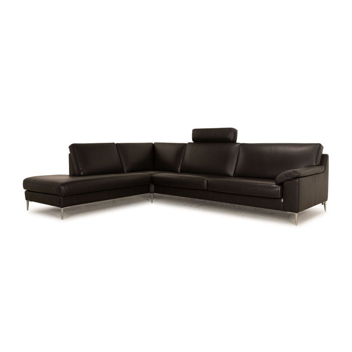 Erpo CL 650 leather corner sofa anthracite sofa couch chaise longue left