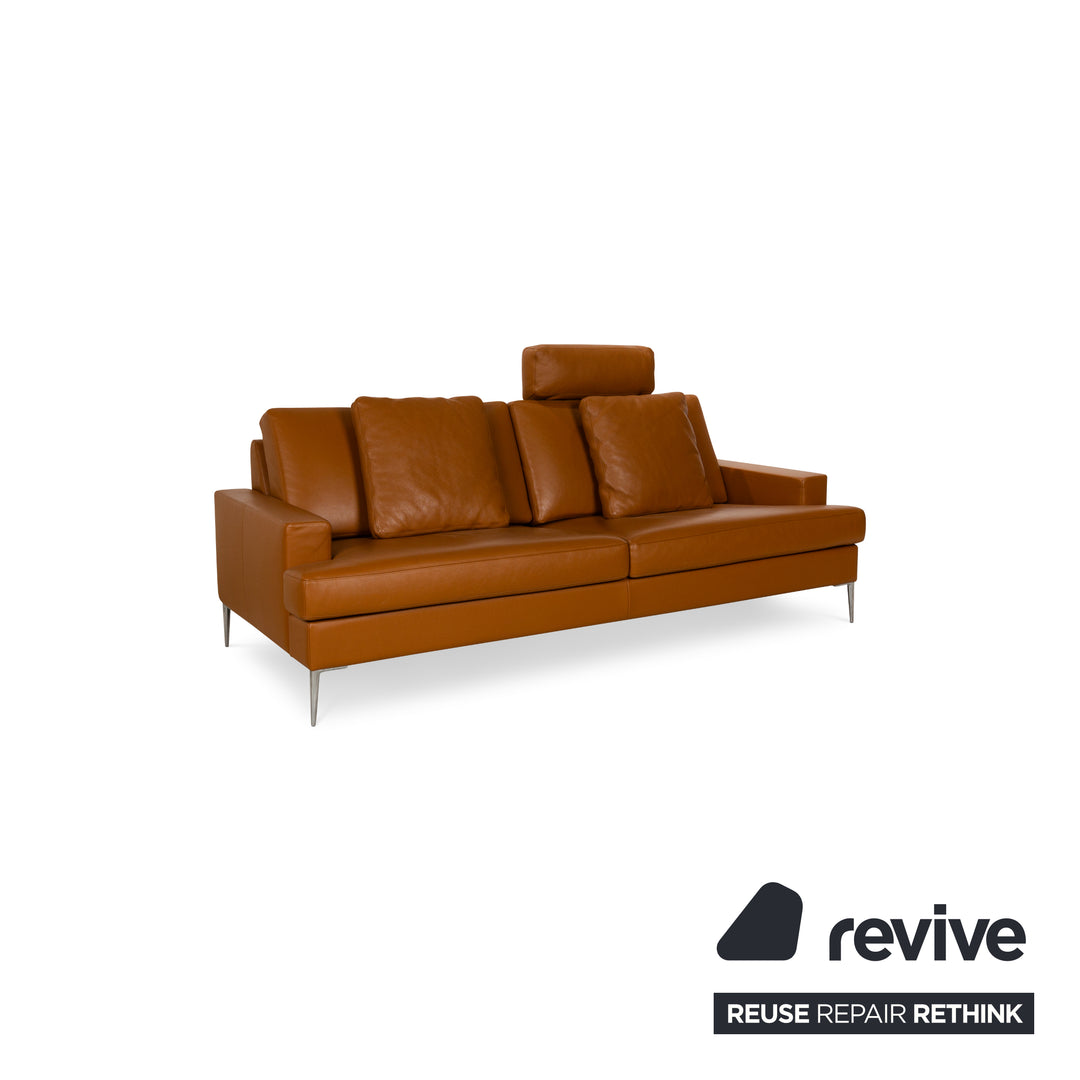 Erpo CL 740 Leather Two-Seater Brown Sofa Couch