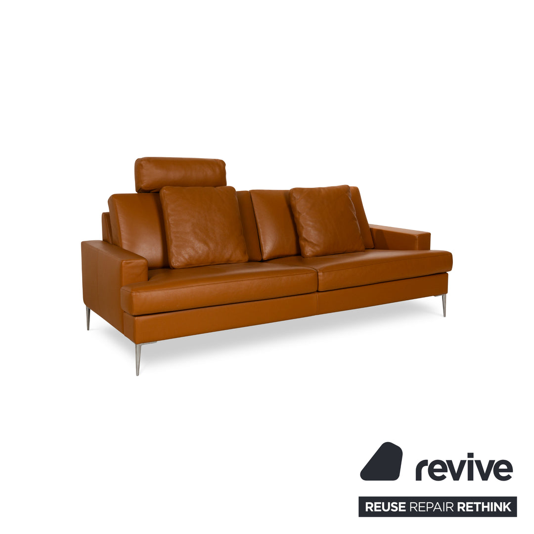 Erpo CL 740 Leather Two-Seater Brown Sofa Couch