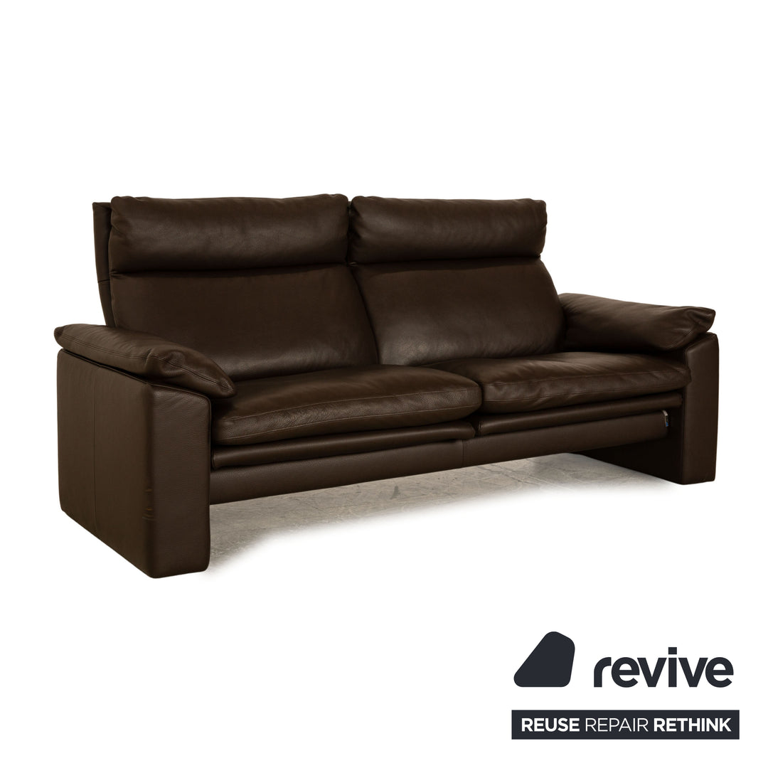 Erpo Just Relax JR960 Bari leather two-seater sofa dark brown manual function