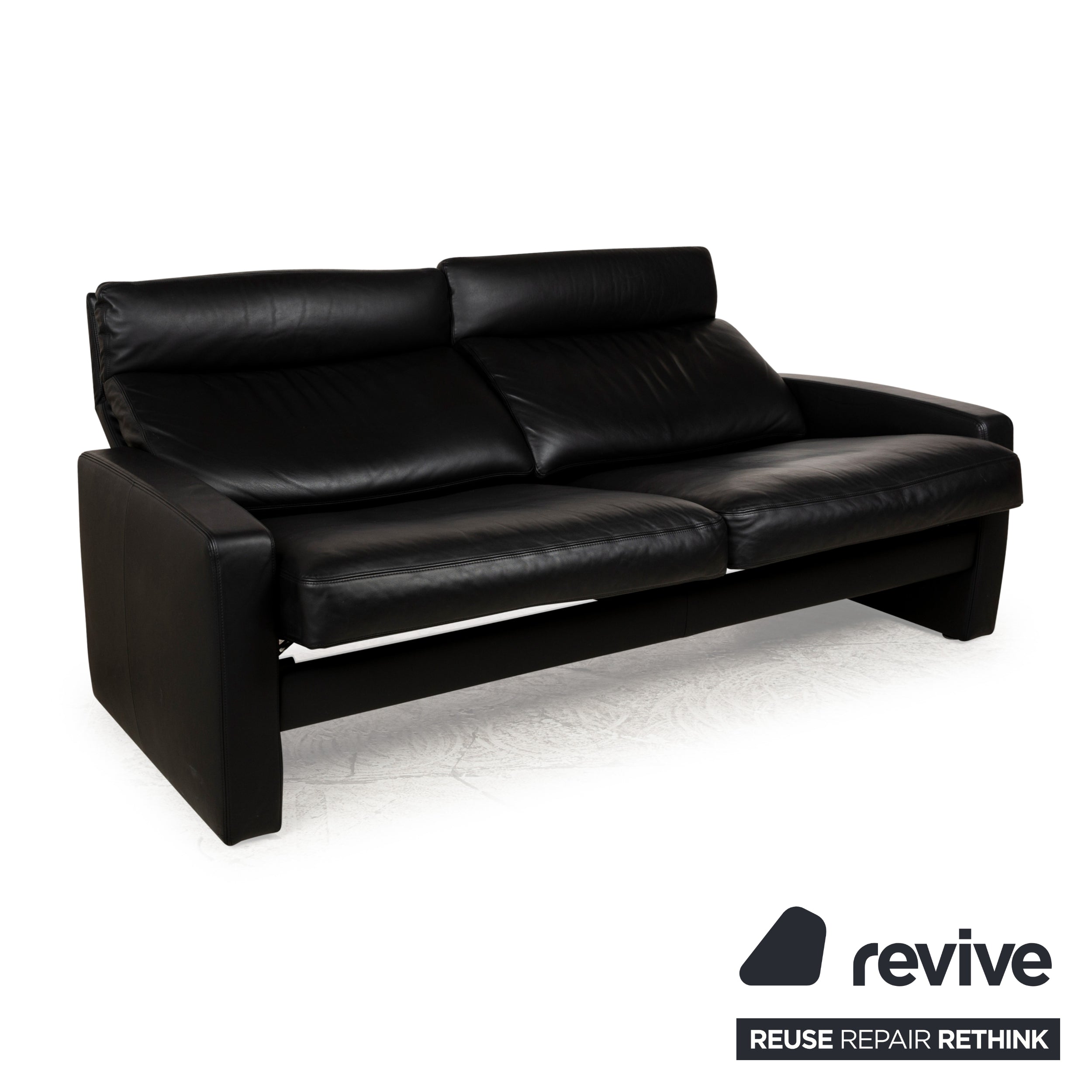 Erpo Just Relax Leder Dreisitzer Schwarz manuelle Funktion Sofa Couch