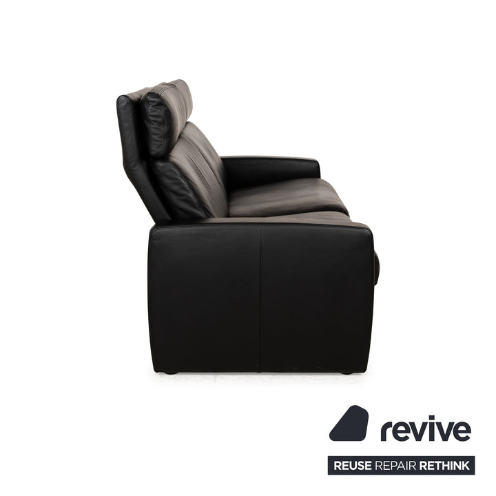 Erpo Just Relax Leder Dreisitzer Schwarz manuelle Funktion Sofa Couch