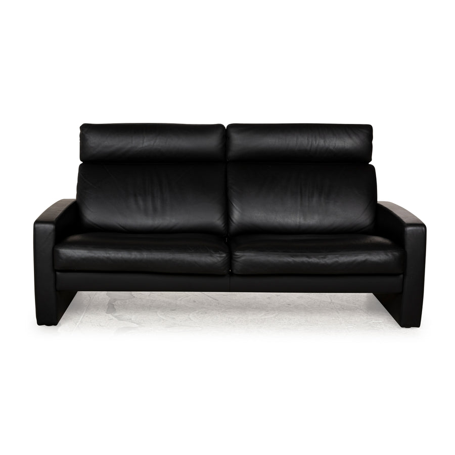 Erpo Just Relax lædersofa med tre siddepladser i sort med manuel funktion
