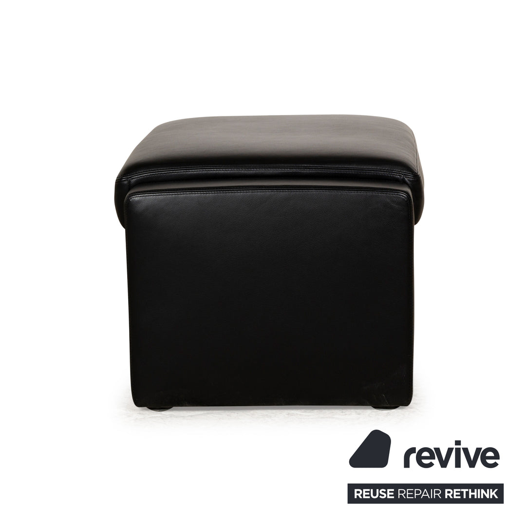 Erpo Just Relax Leder Hocker Schwarz