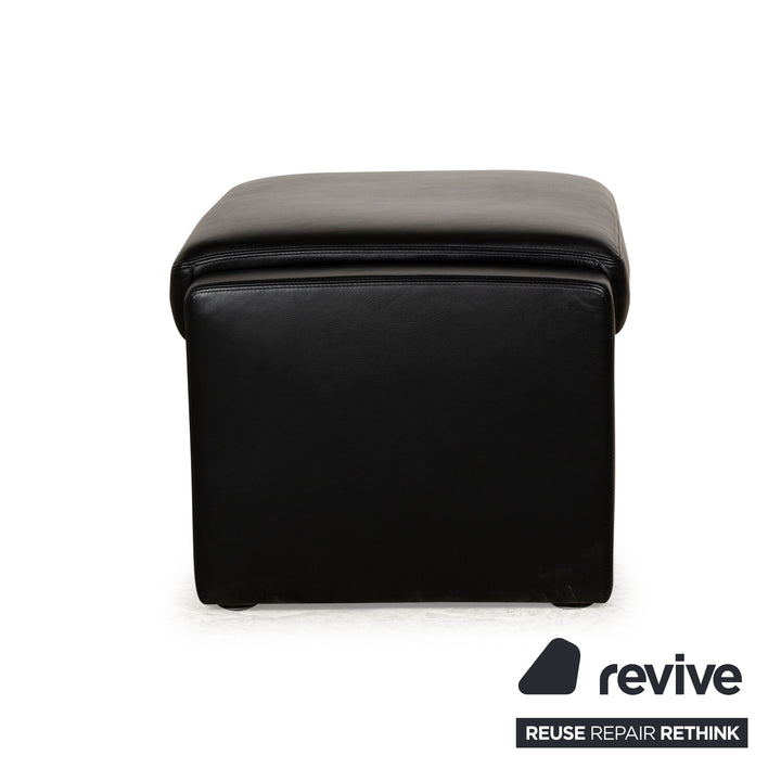 Erpo Just Relax Leder Hocker Schwarz