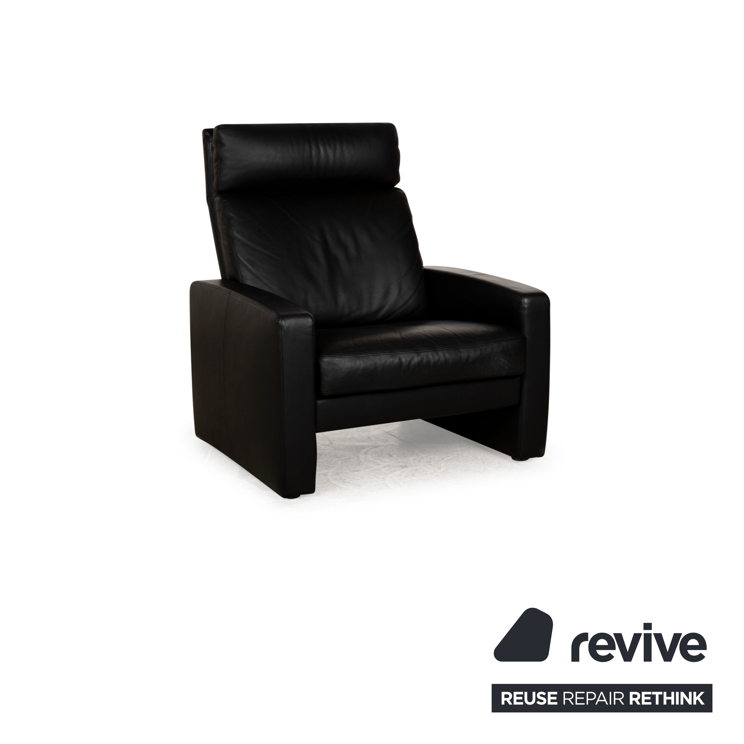 Fauteuil Erpo Just Relax en cuir noir, fonction manuelle