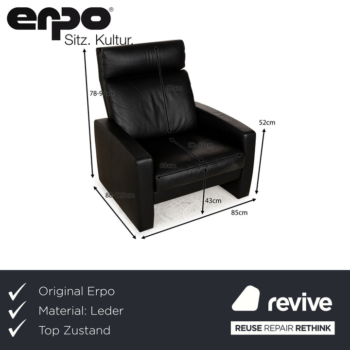 Erpo Just Relax Leather Armchair Black manual function