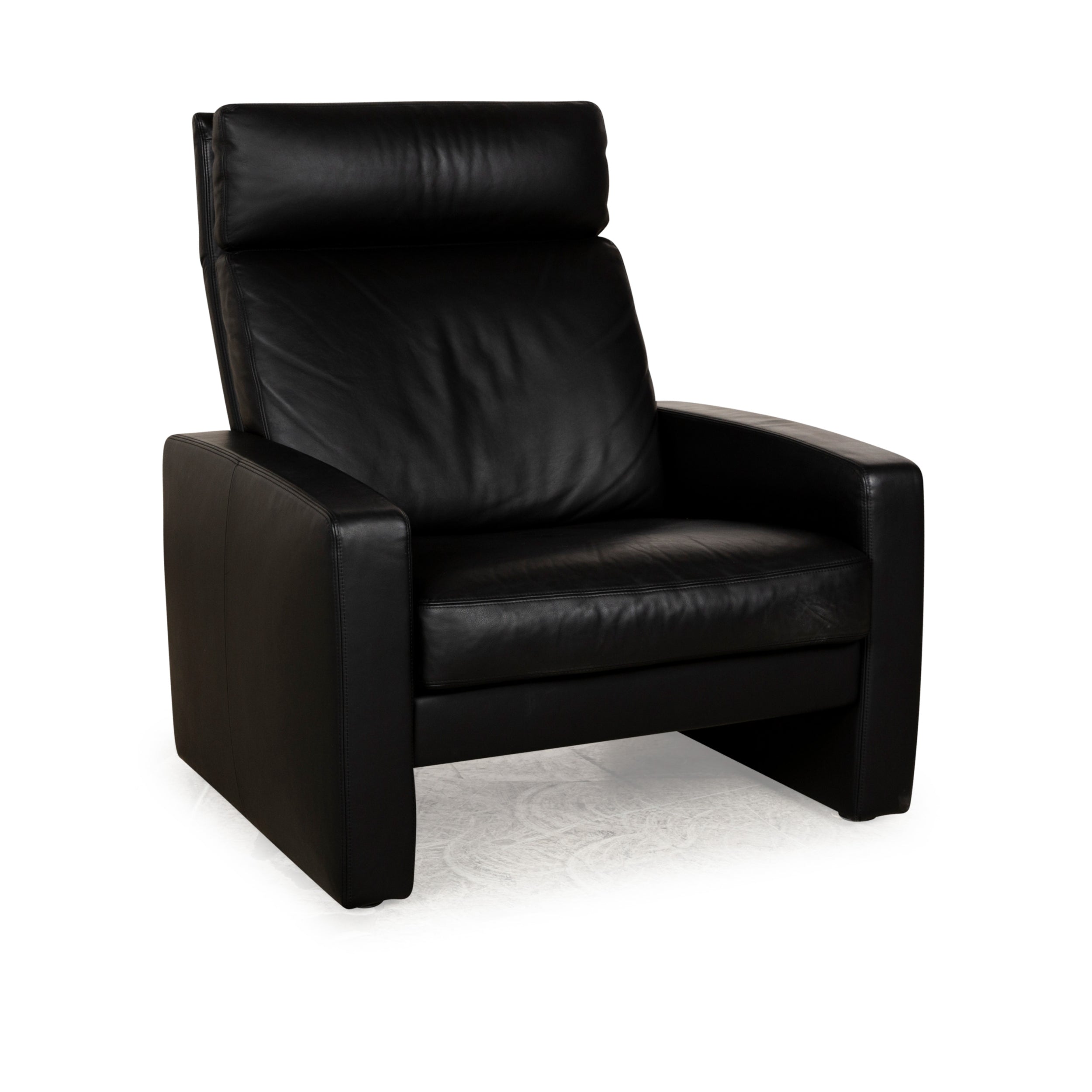 Fauteuil Erpo Just Relax en cuir noir, fonction manuelle