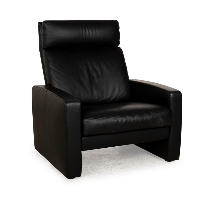 Fauteuil Erpo Just Relax en cuir noir, fonction manuelle