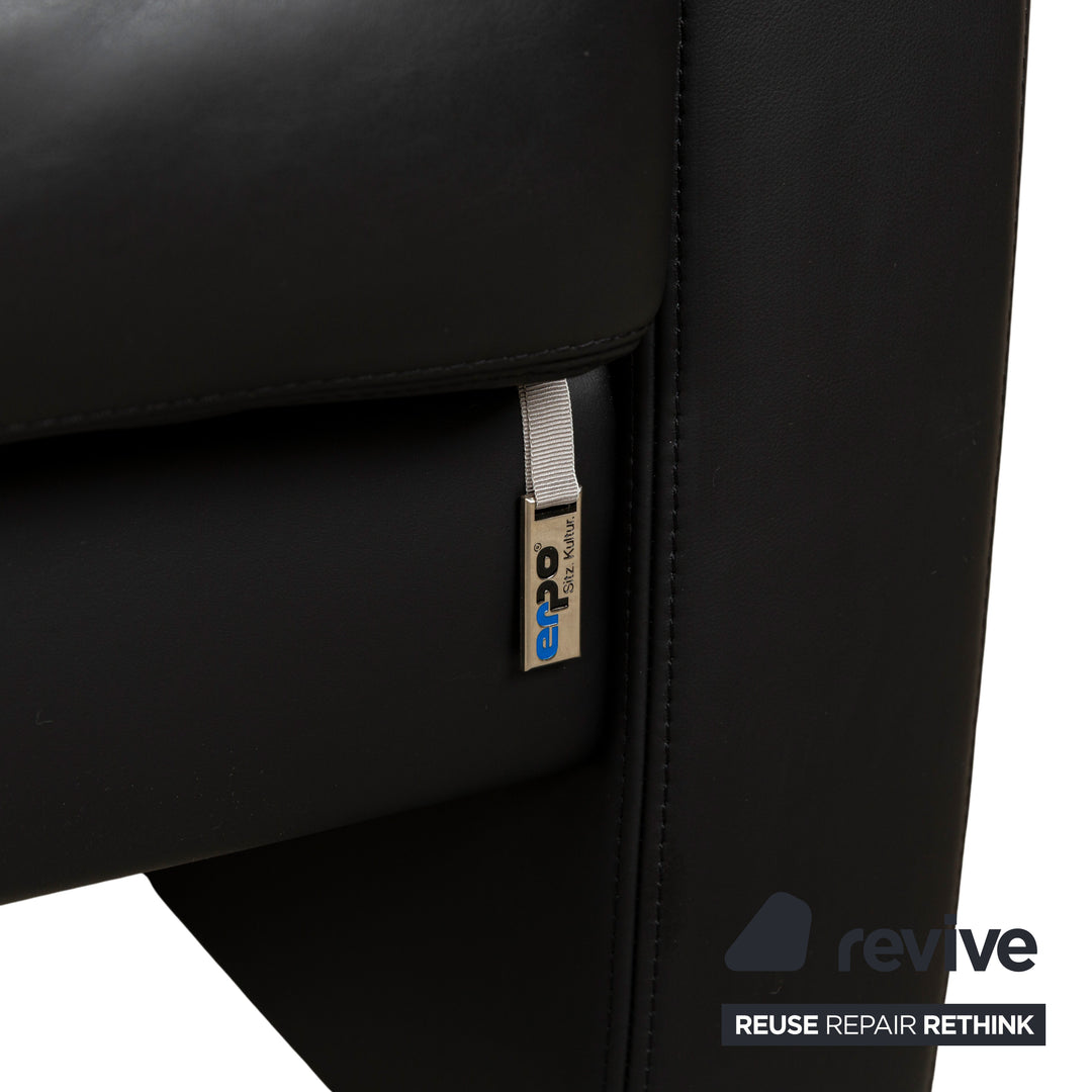 Erpo Just Relax Leder Zweisitzer Schwarz manuelle Funktion	Sofa Couch