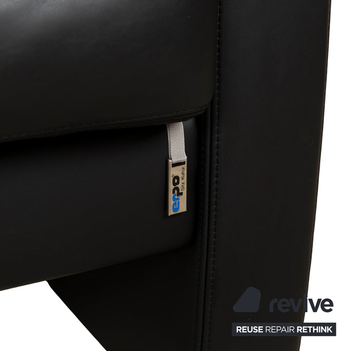 Erpo Just Relax Leder Zweisitzer Schwarz manuelle Funktion	Sofa Couch