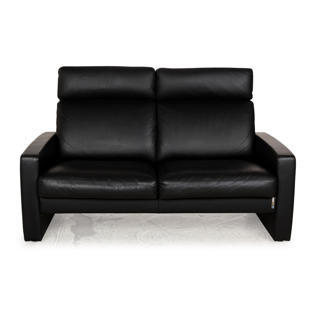 Erpo Just Relax Leder Zweisitzer Schwarz manuelle Funktion	Sofa Couch