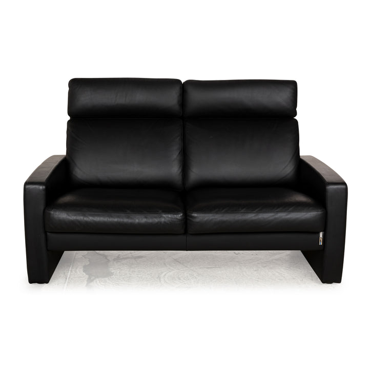 Erpo Just Relax Leder Zweisitzer Schwarz manuelle Funktion	Sofa Couch