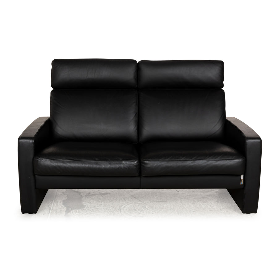 Erpo Just Relax Leder Zweisitzer Schwarz manuelle Funktion	Sofa Couch