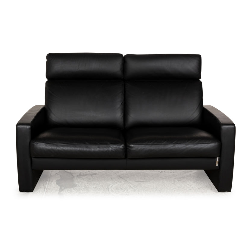 Erpo Just Relax Leder Zweisitzer Schwarz manuelle Funktion	Sofa Couch