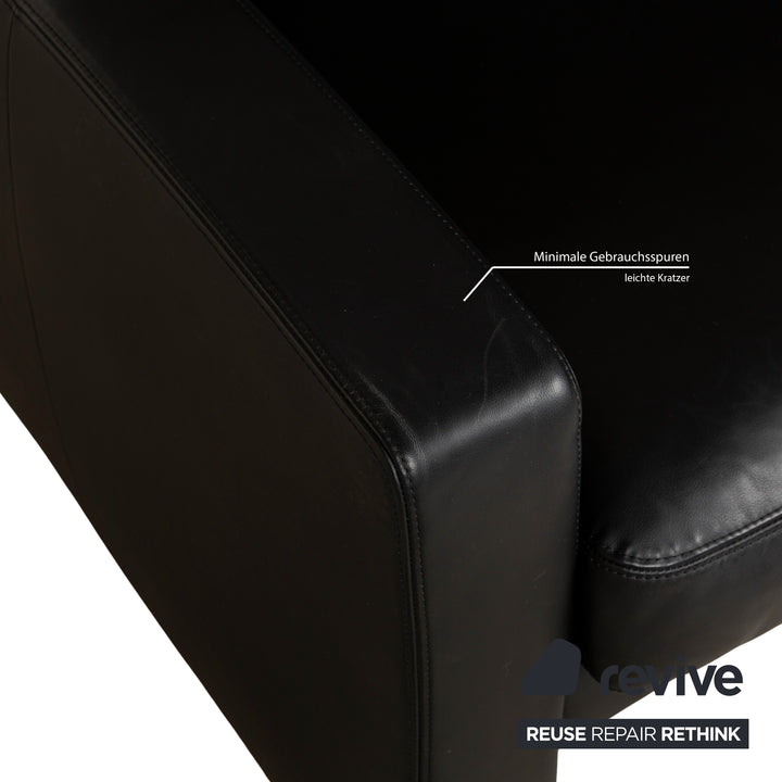 Erpo Just Relax Leder Zweisitzer Schwarz manuelle Funktion	Sofa Couch