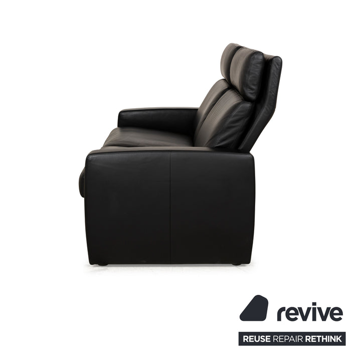 Erpo Just Relax Leder Zweisitzer Schwarz manuelle Funktion	Sofa Couch