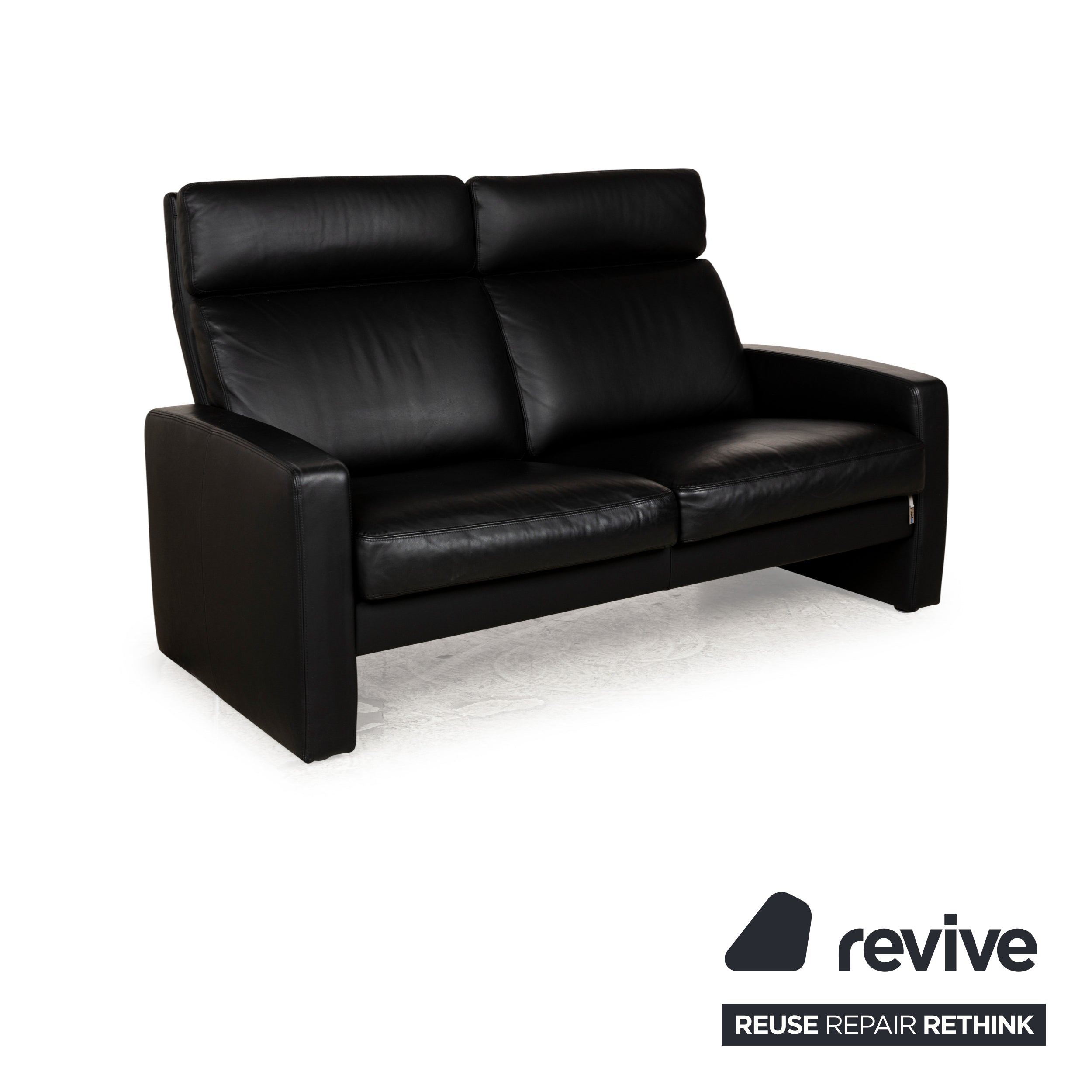 Erpo Just Relax Leder Zweisitzer Schwarz manuelle Funktion	Sofa Couch